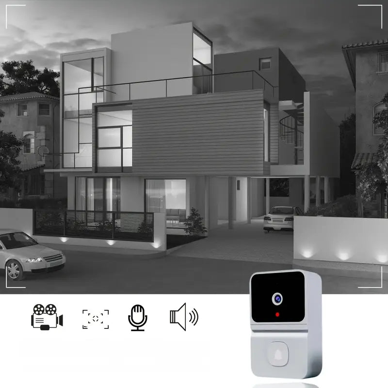 Caméra de Sonnette WiFi Intelligente avec Batterie Intégrée – Sécurité Sans Fil, Audio Bidirectionnel, Vision Nocturne, Rechargeable par USB - Max