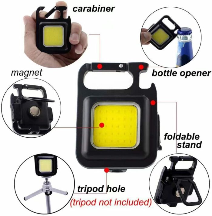 WorkBeam - Lampe de travail LED portable rechargeable avec porte-clés