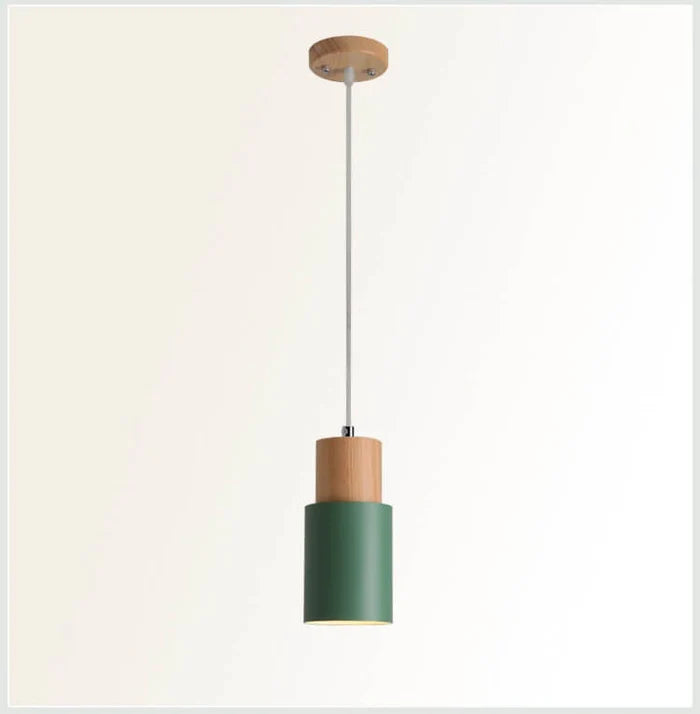NordicLumi - Suspension LED 1 lumière, cylindre en aluminium macaron
