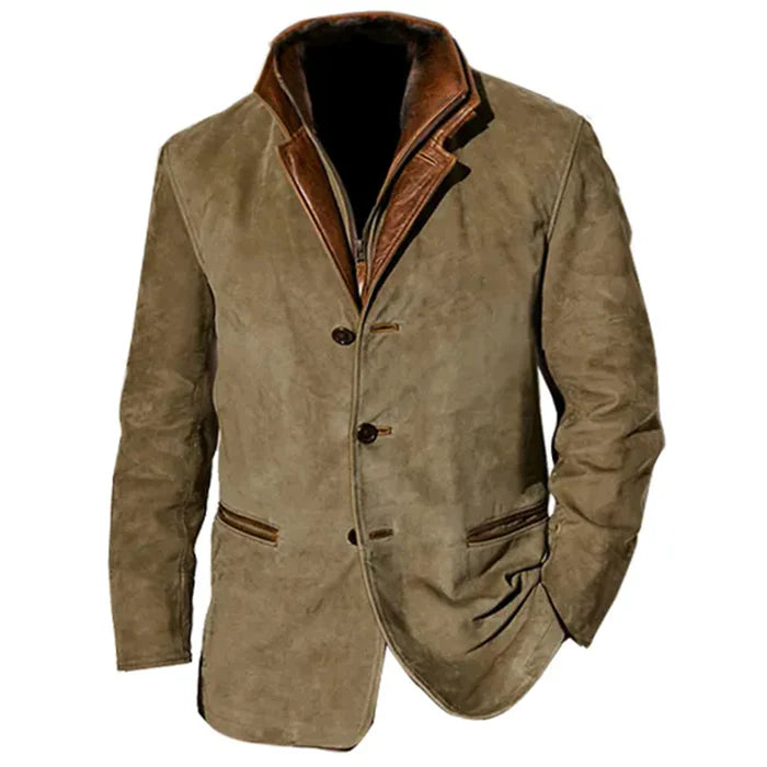Jean-Loup - Veste Vintage en Daim pour Homme - Automne Élégant