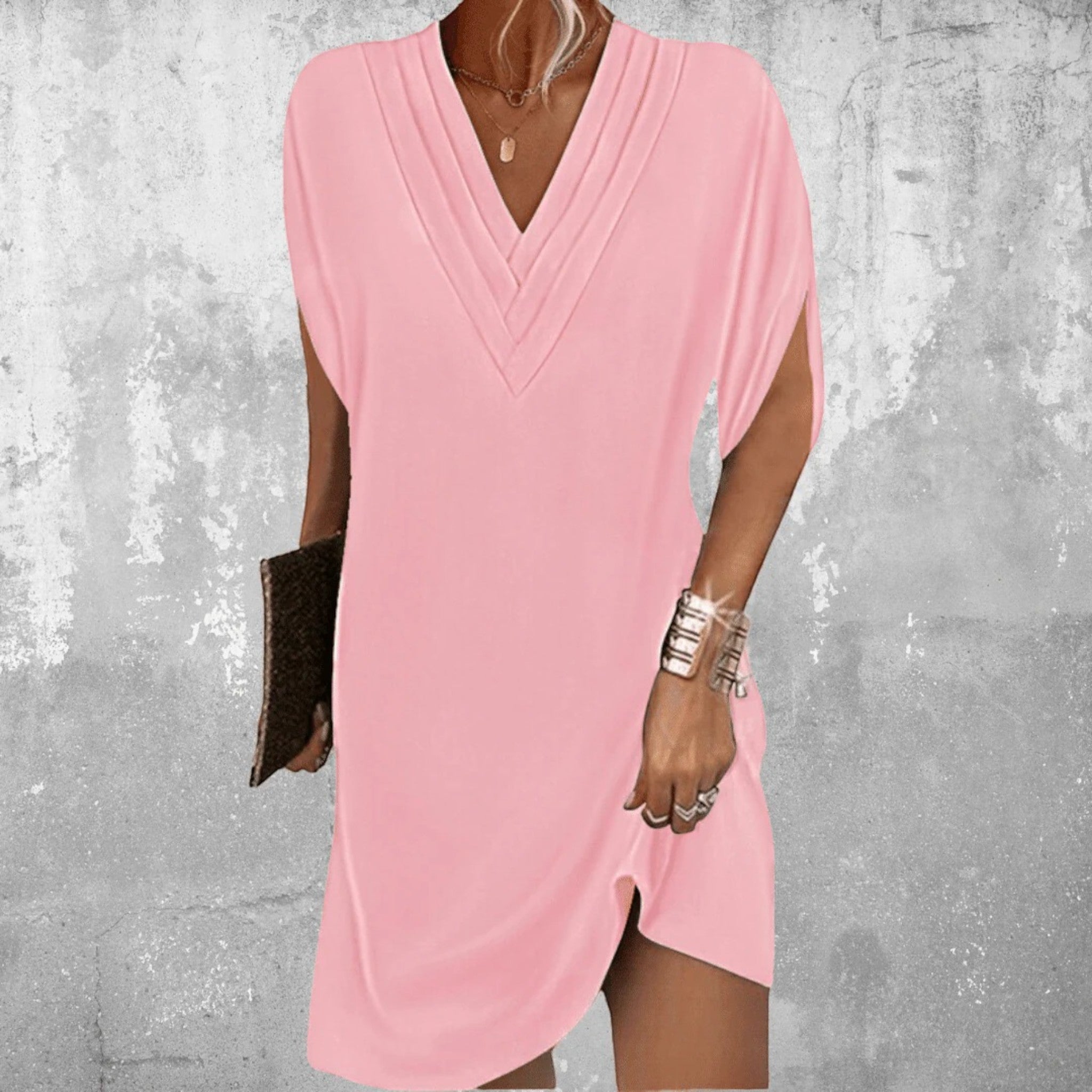 Liora | Robe D'Été Simple À Col En V Pour Femme | Midi