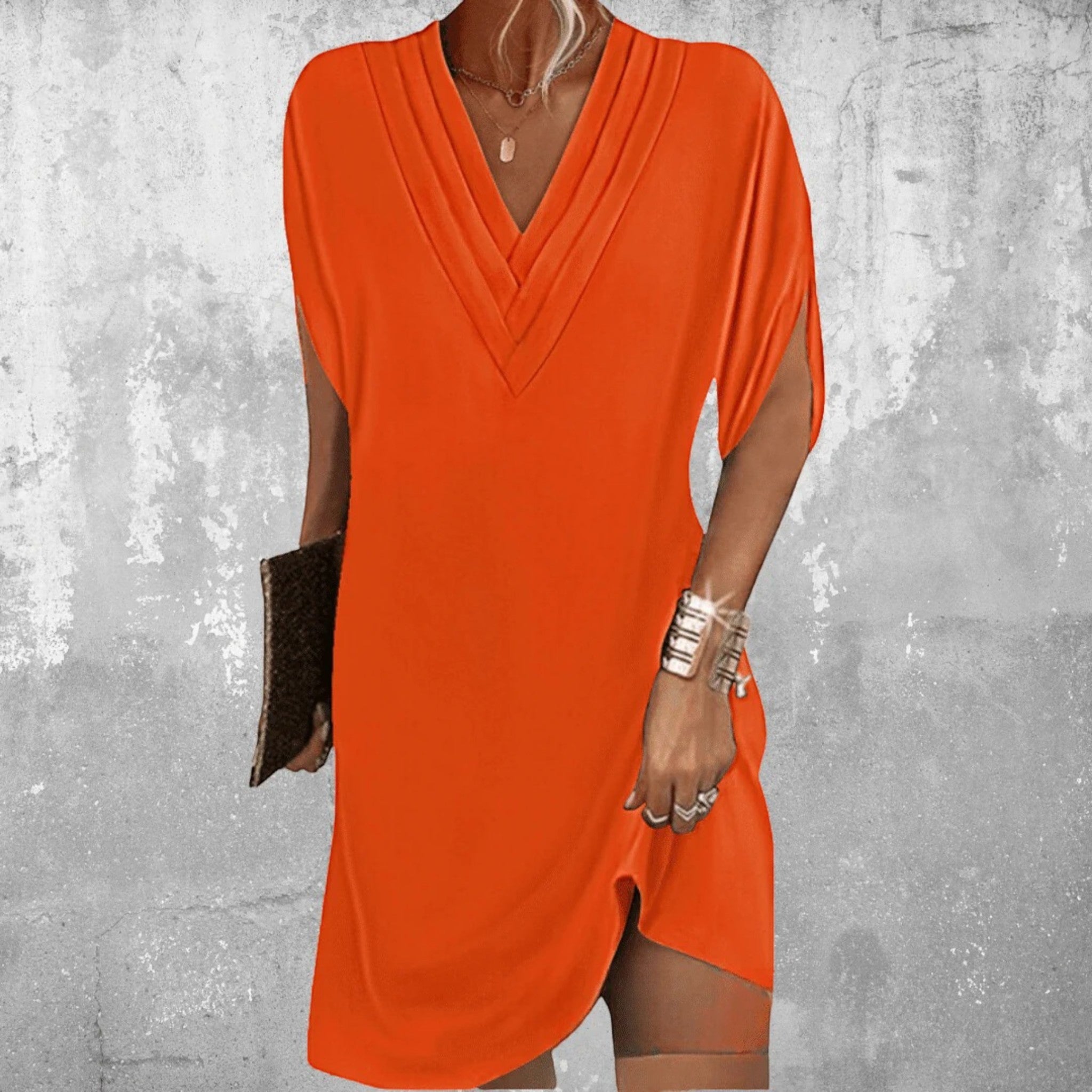 Liora | Robe D'Été Simple À Col En V Pour Femme | Midi