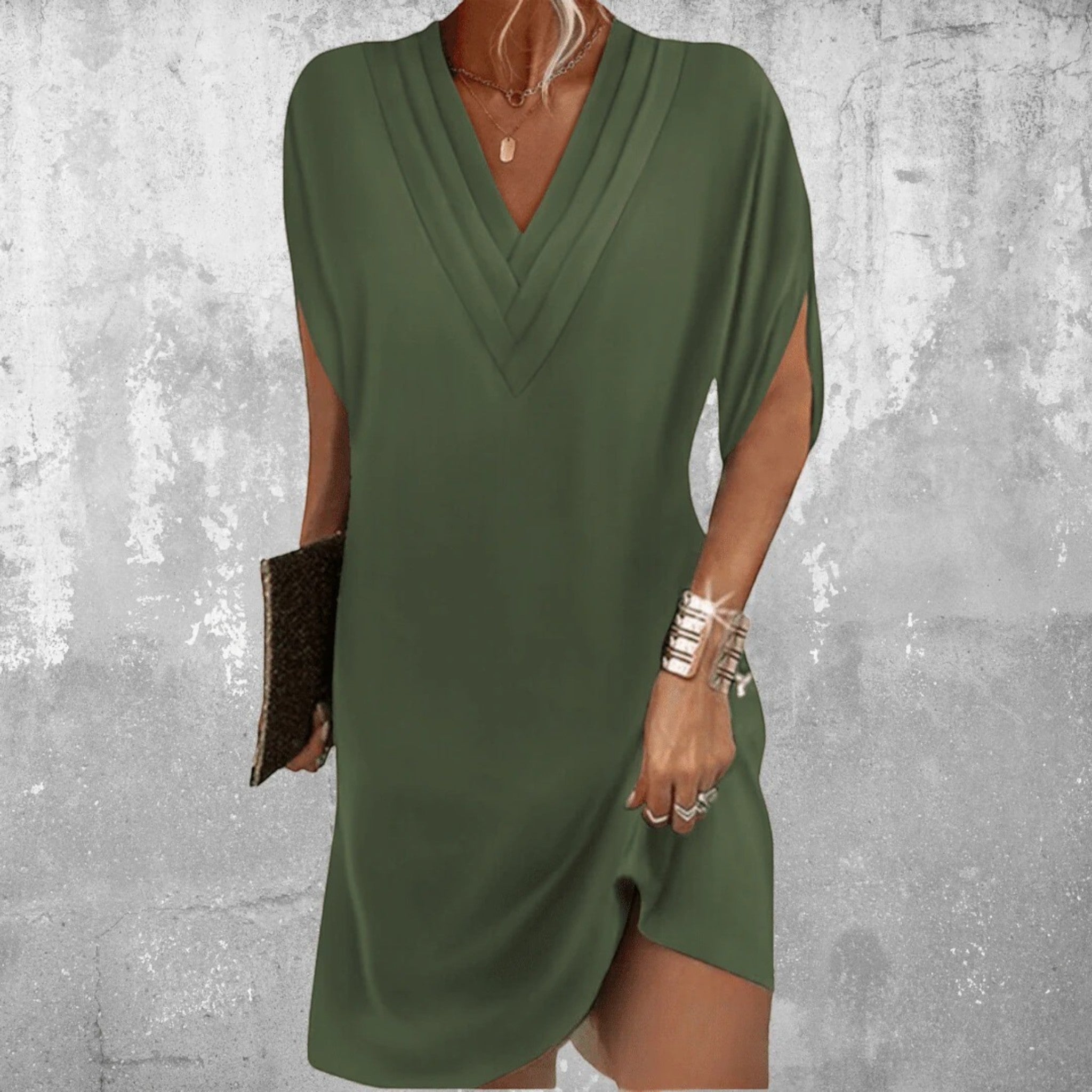 Liora | Robe D'Été Simple À Col En V Pour Femme | Midi