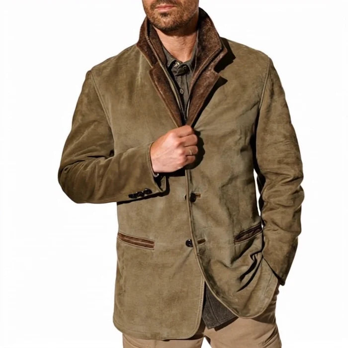 Jean-Loup - Veste Vintage en Daim pour Homme - Automne Élégant