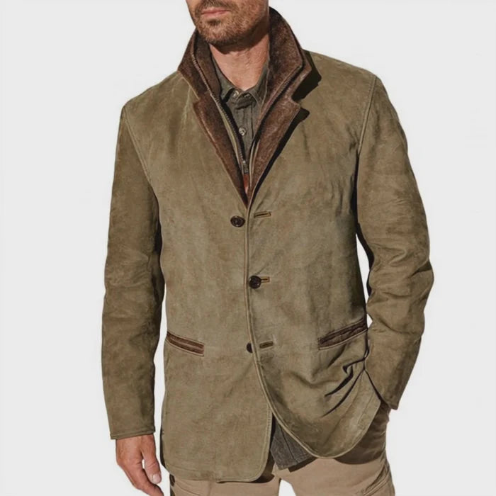 Jean-Loup - Veste Vintage en Daim pour Homme - Automne Élégant