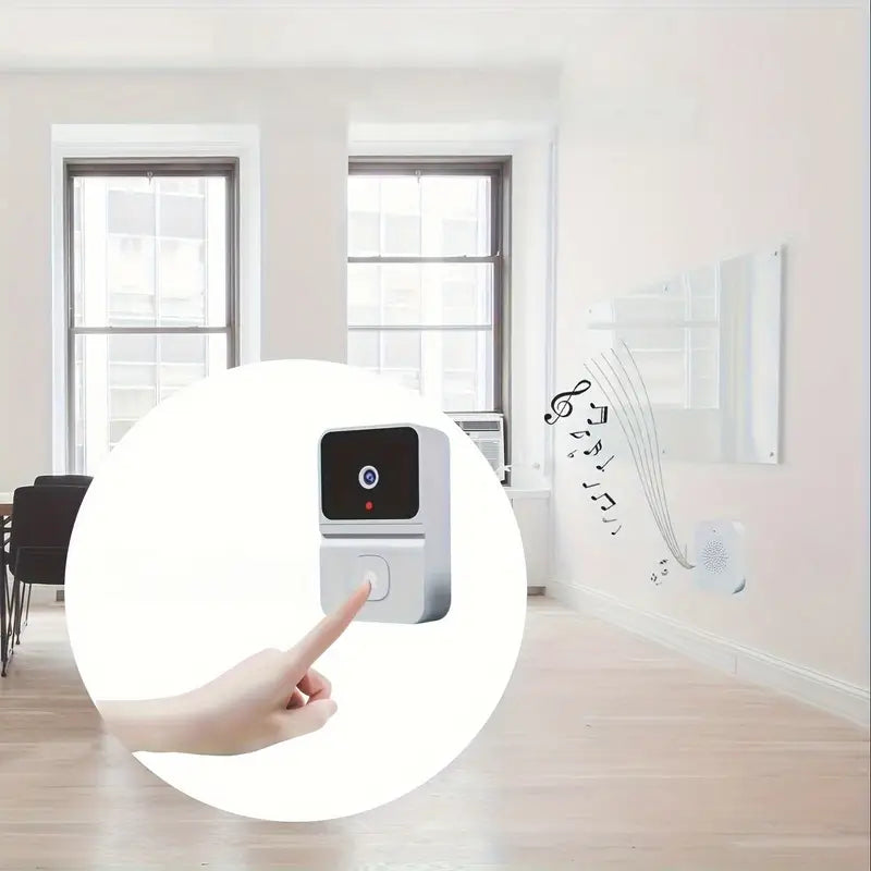 Caméra de Sonnette WiFi Intelligente avec Batterie Intégrée – Sécurité Sans Fil, Audio Bidirectionnel, Vision Nocturne, Rechargeable par USB - Max