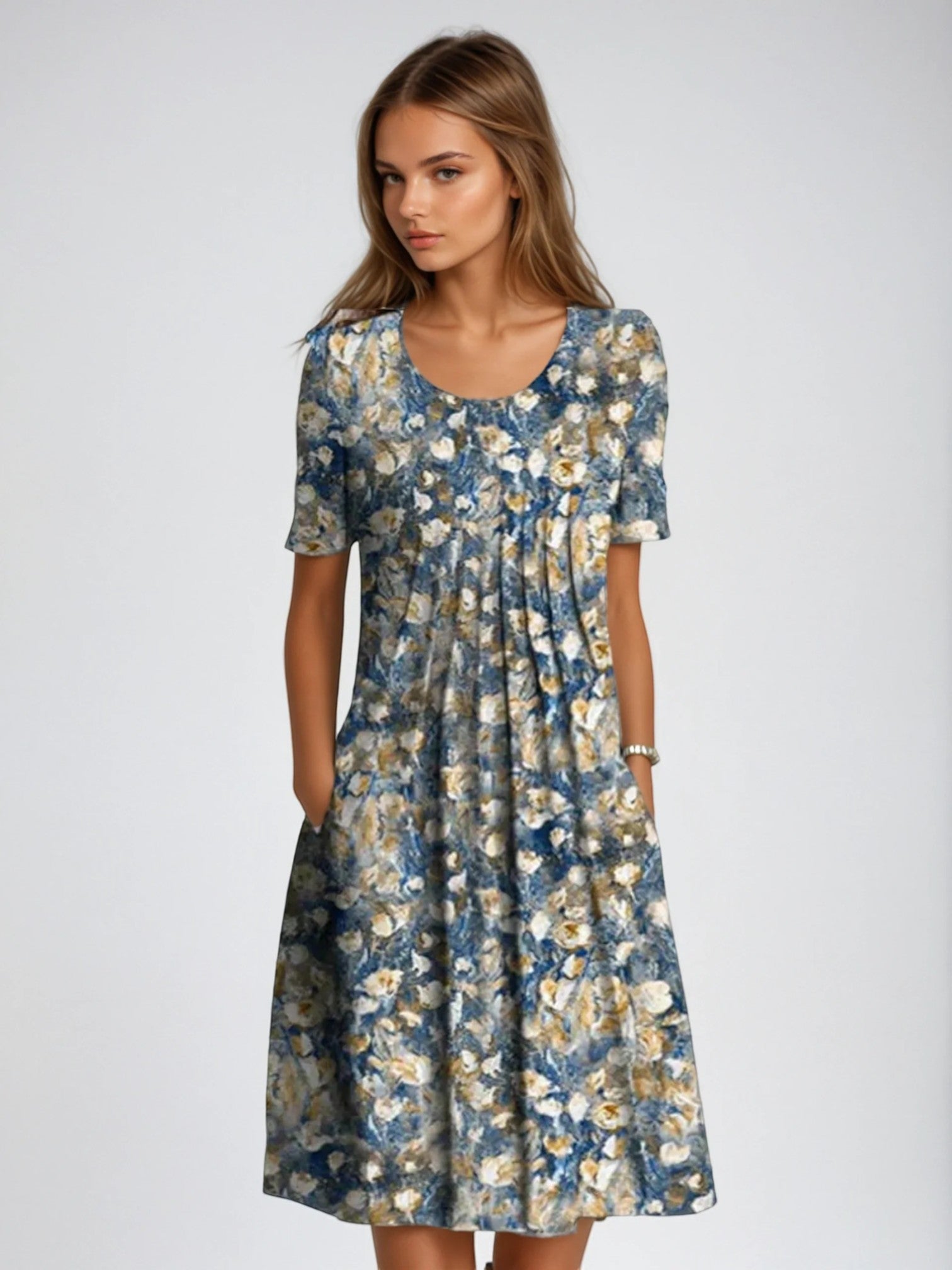 Adelina | Robe D'Été À Fleurs À Manches Courtes Pour Femme | Midi