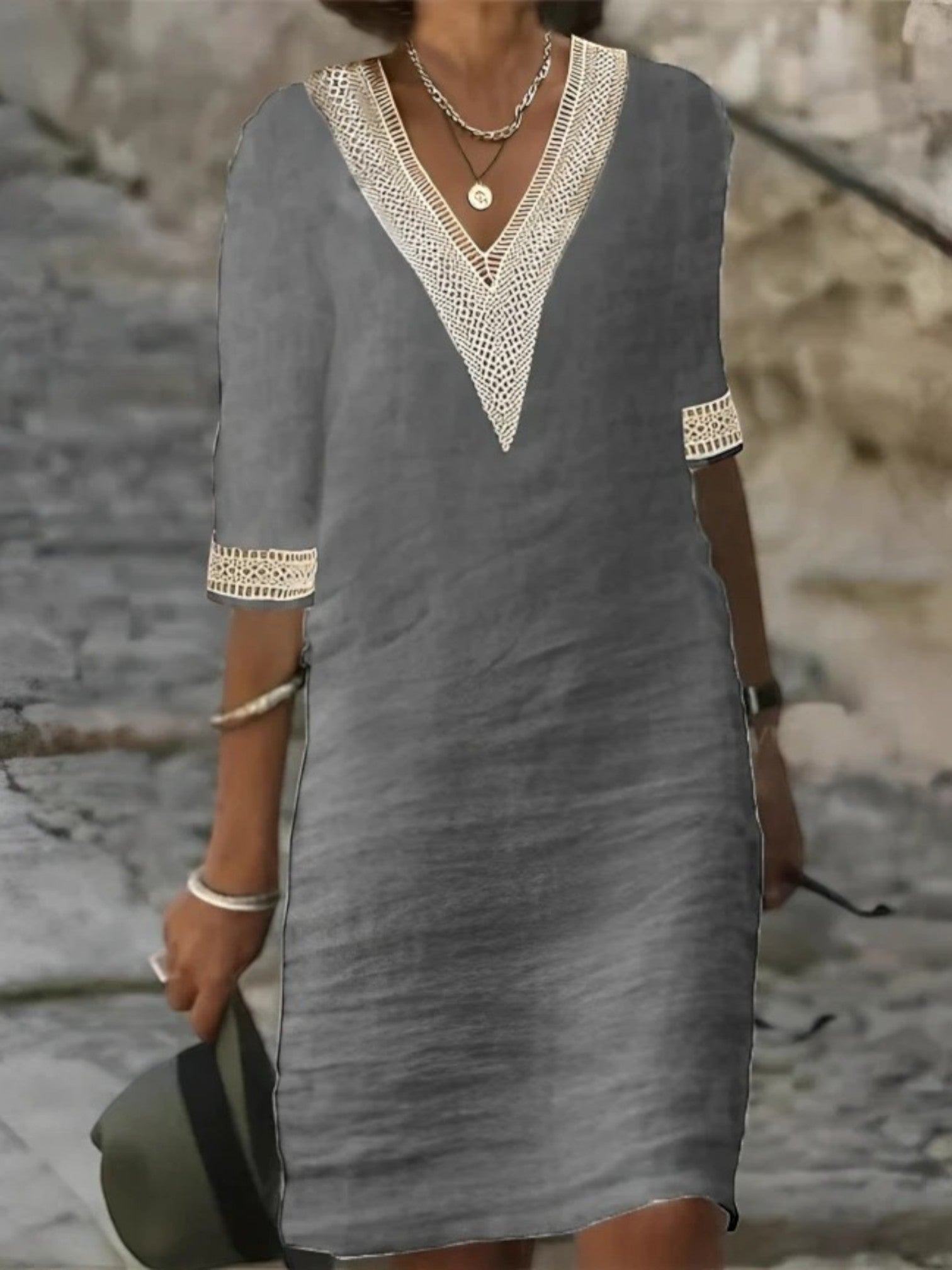 Claire | Robe Tunique Confortable À Col En V Pour Femmes