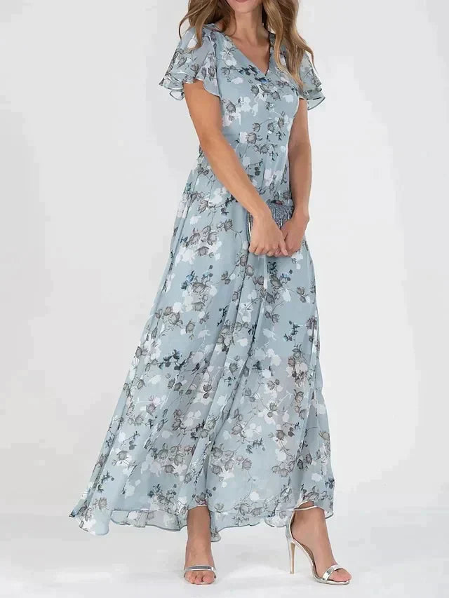 Chloe - Robe Élégante Colorée - Robe Maxi Fleurie Femme, Légère et Stylée