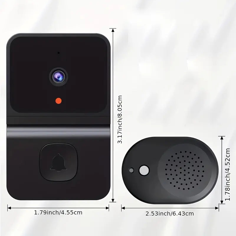 Caméra de Sonnette WiFi Intelligente avec Batterie Intégrée – Sécurité Sans Fil, Audio Bidirectionnel, Vision Nocturne, Rechargeable par USB - Max