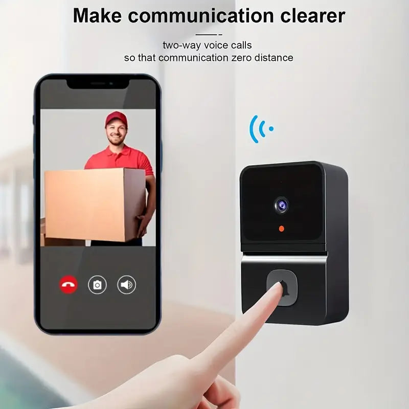 Caméra de Sonnette WiFi Intelligente avec Batterie Intégrée – Sécurité Sans Fil, Audio Bidirectionnel, Vision Nocturne, Rechargeable par USB - Max