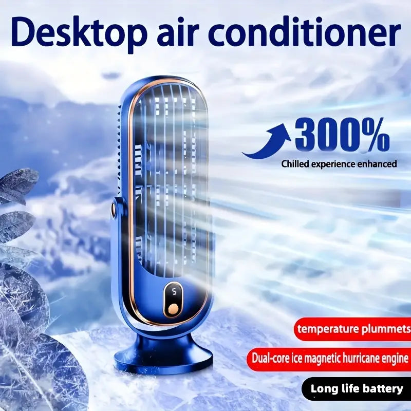 Ventilateur Climatiseur Portable – Double Moteur, 5 Vitesses, 720° & USB Rechargeable – CoolSphere