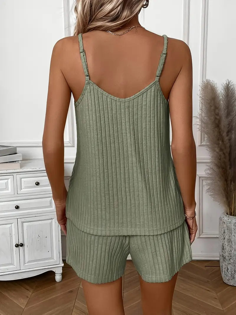Ensemble Deux Pièces Décontracté – Haut à Bretelles Amples & Pantalon à Taille Élastique – ComfyStra
