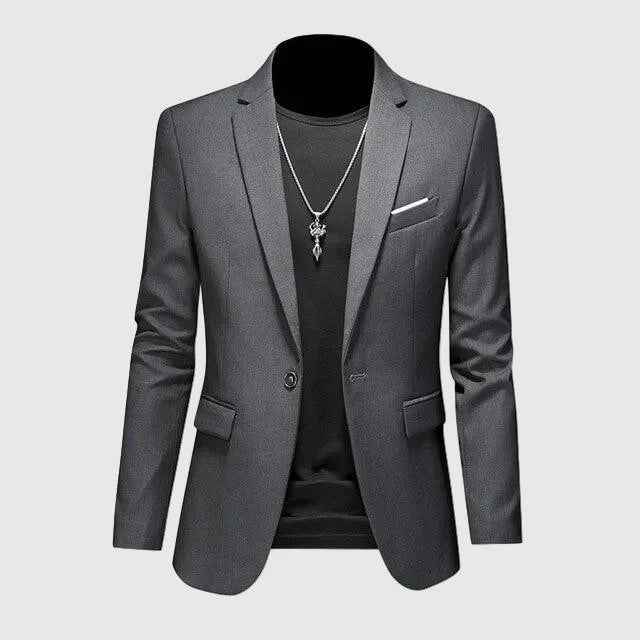 Laurent - Blazer Homme - Coupe Ajustée, Revers Cranté, Fermeture 2 Boutons