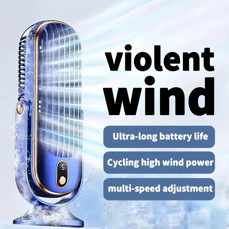 Ventilateur Climatiseur Portable – Double Moteur, 5 Vitesses, 720° & USB Rechargeable – CoolSphere