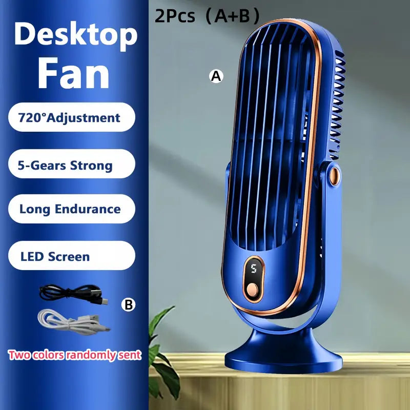 Ventilateur Climatiseur Portable – Double Moteur, 5 Vitesses, 720° & USB Rechargeable – CoolSphere