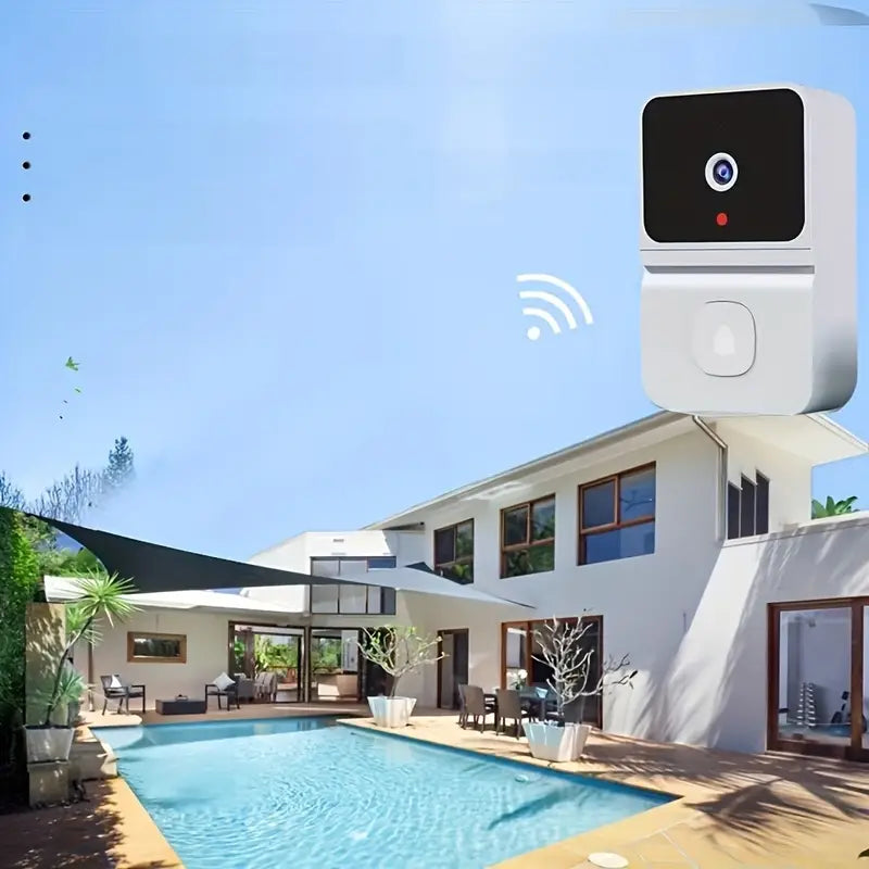 Caméra de Sonnette WiFi Intelligente avec Batterie Intégrée – Sécurité Sans Fil, Audio Bidirectionnel, Vision Nocturne, Rechargeable par USB - Max