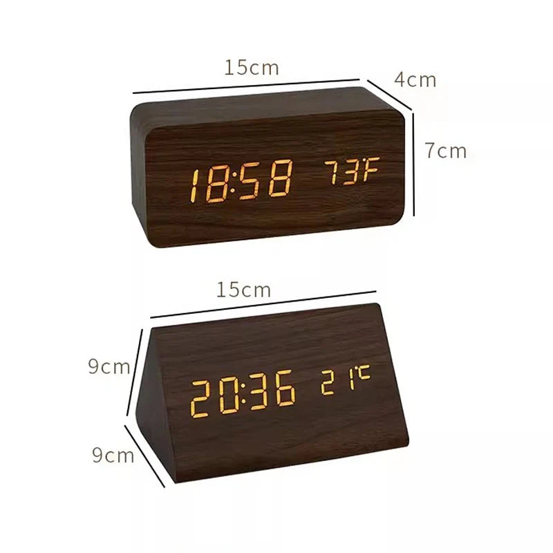 Réveil - WoodWatch - Affichage LED - Commande Vocale