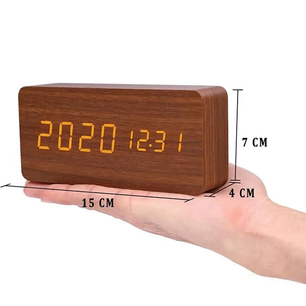 Réveil - WoodWatch - Affichage LED - Commande Vocale