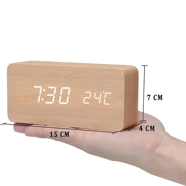 Réveil - WoodWatch - Affichage LED - Commande Vocale