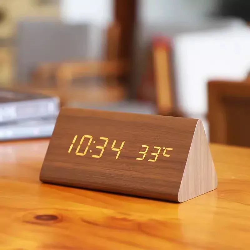 Réveil - WoodWatch - Affichage LED - Commande Vocale