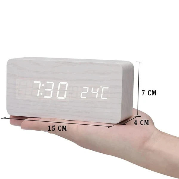 Réveil - WoodWatch - Affichage LED - Commande Vocale