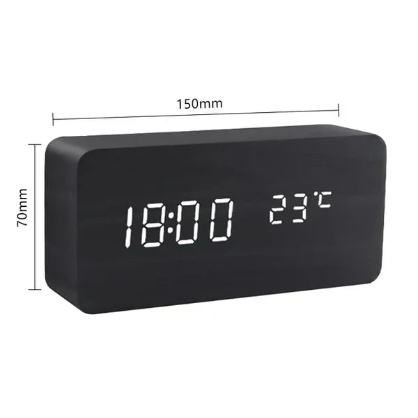 Réveil - WoodWatch - Affichage LED - Commande Vocale