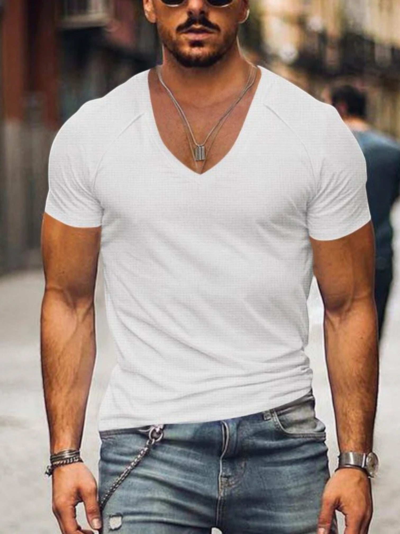 Michael | T-shirt Confortable À Col En V Pour Hommes