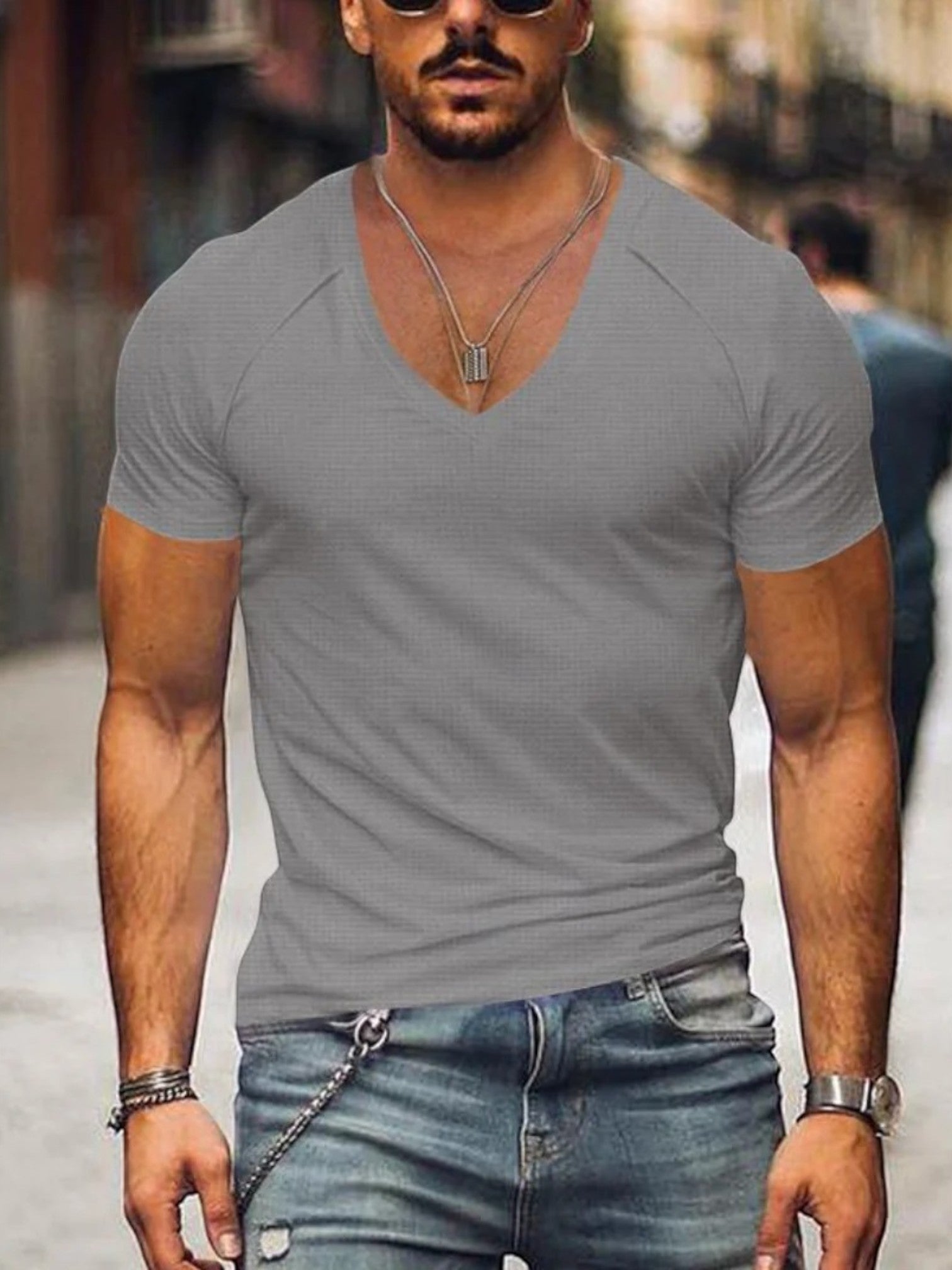 Michael | T-shirt Confortable À Col En V Pour Hommes