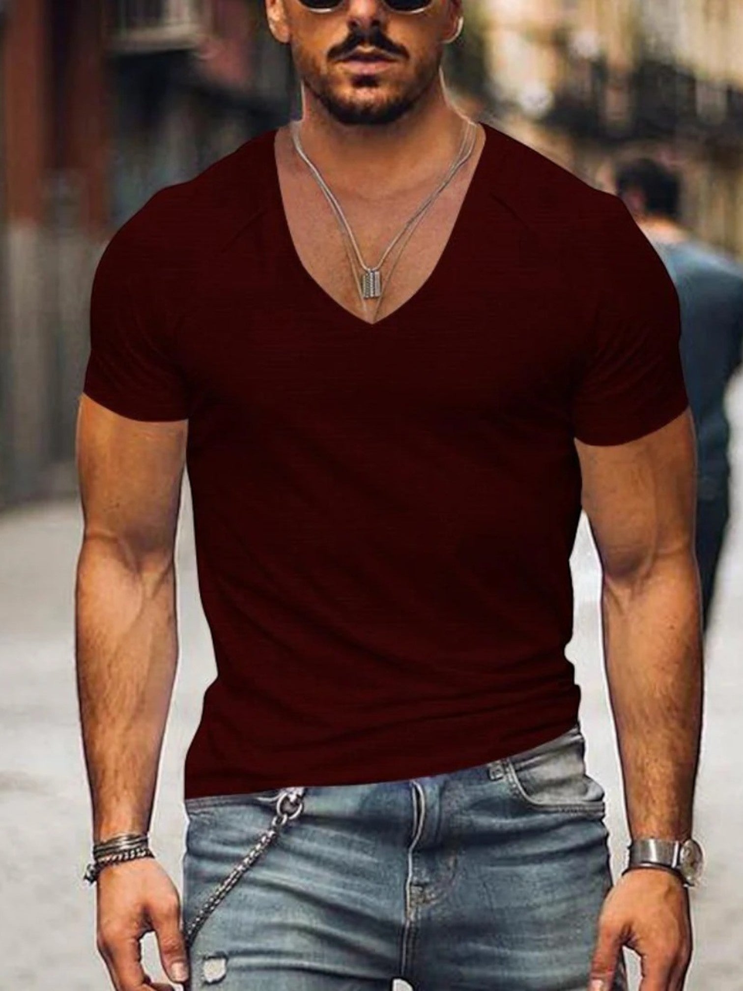 Michael | T-shirt Confortable À Col En V Pour Hommes