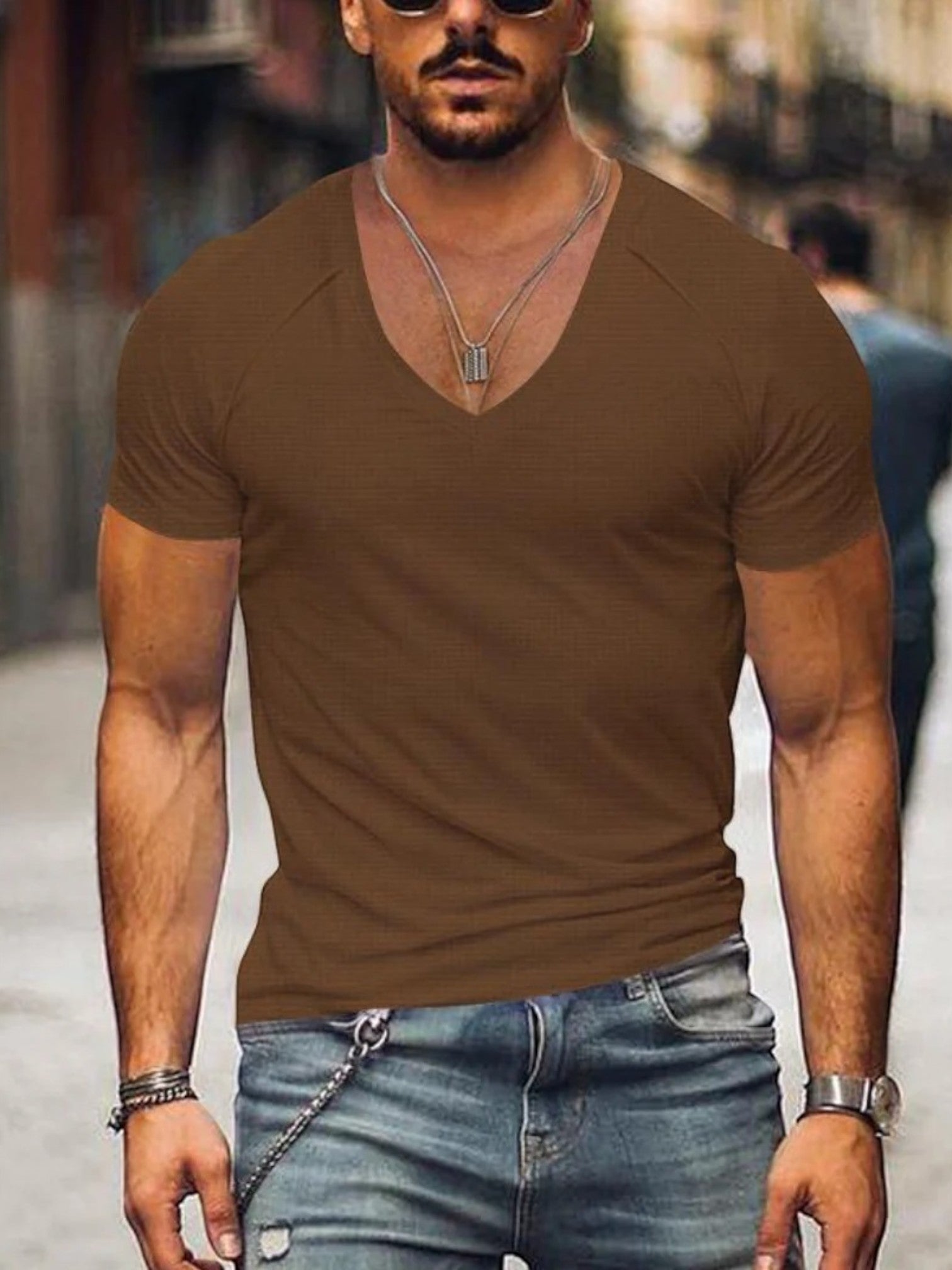 Michael | T-shirt Confortable À Col En V Pour Hommes