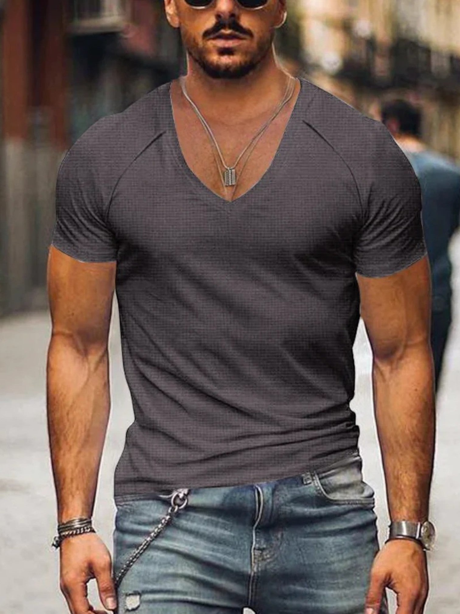 Michael | T-shirt Confortable À Col En V Pour Hommes