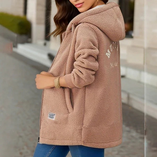 Veste en Fleece Femme Mi-Longue et Élégante