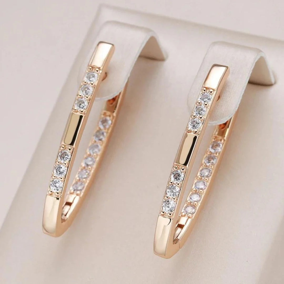 Créoles Élégantes en Or avec Zirconia – Brillance et Sophistication - Sophie