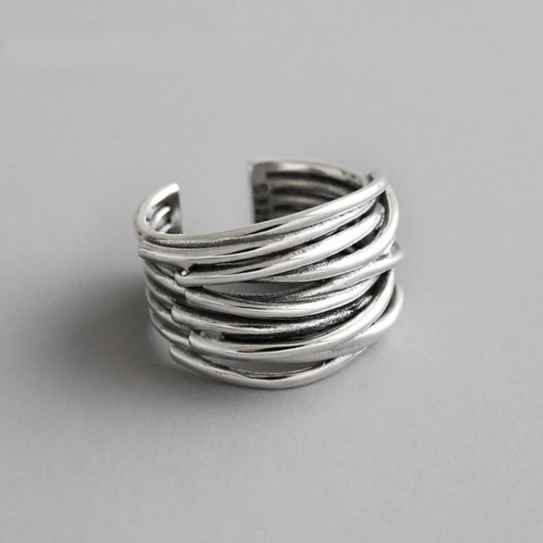 Bague Layée Ajustable en Argent – Élégance et Flexibilité - Isabelle