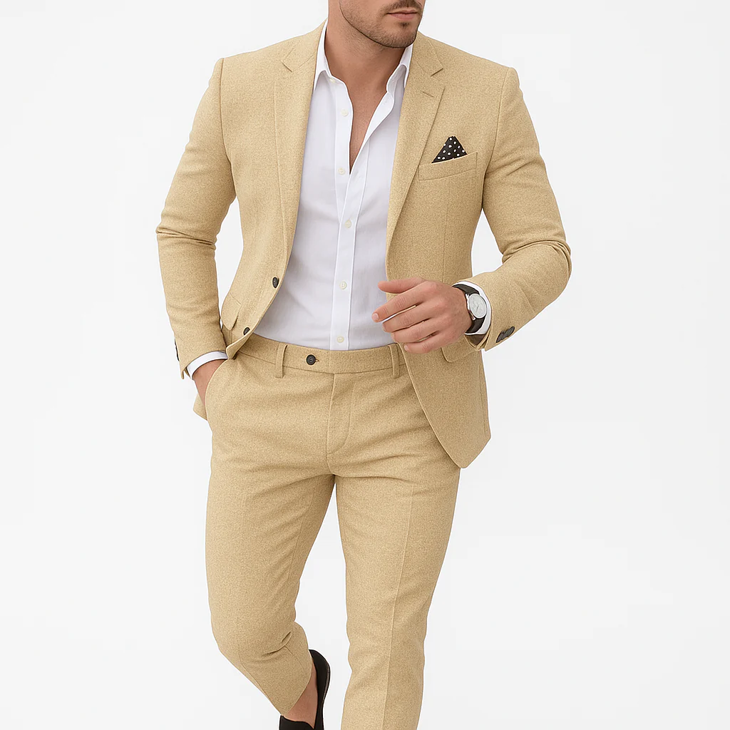 Costume d'Été Léger Slim Fit pour Homme – Costume Élégant pour Mariage et Affaires par Temps Chaud - Max