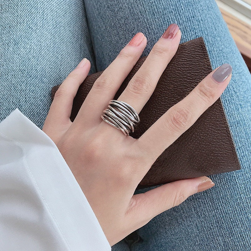 Bague Layée Ajustable en Argent – Élégance et Flexibilité - Isabelle