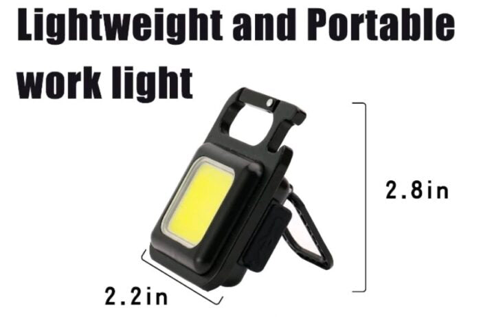WorkBeam - Lampe de travail LED portable rechargeable avec porte-clés