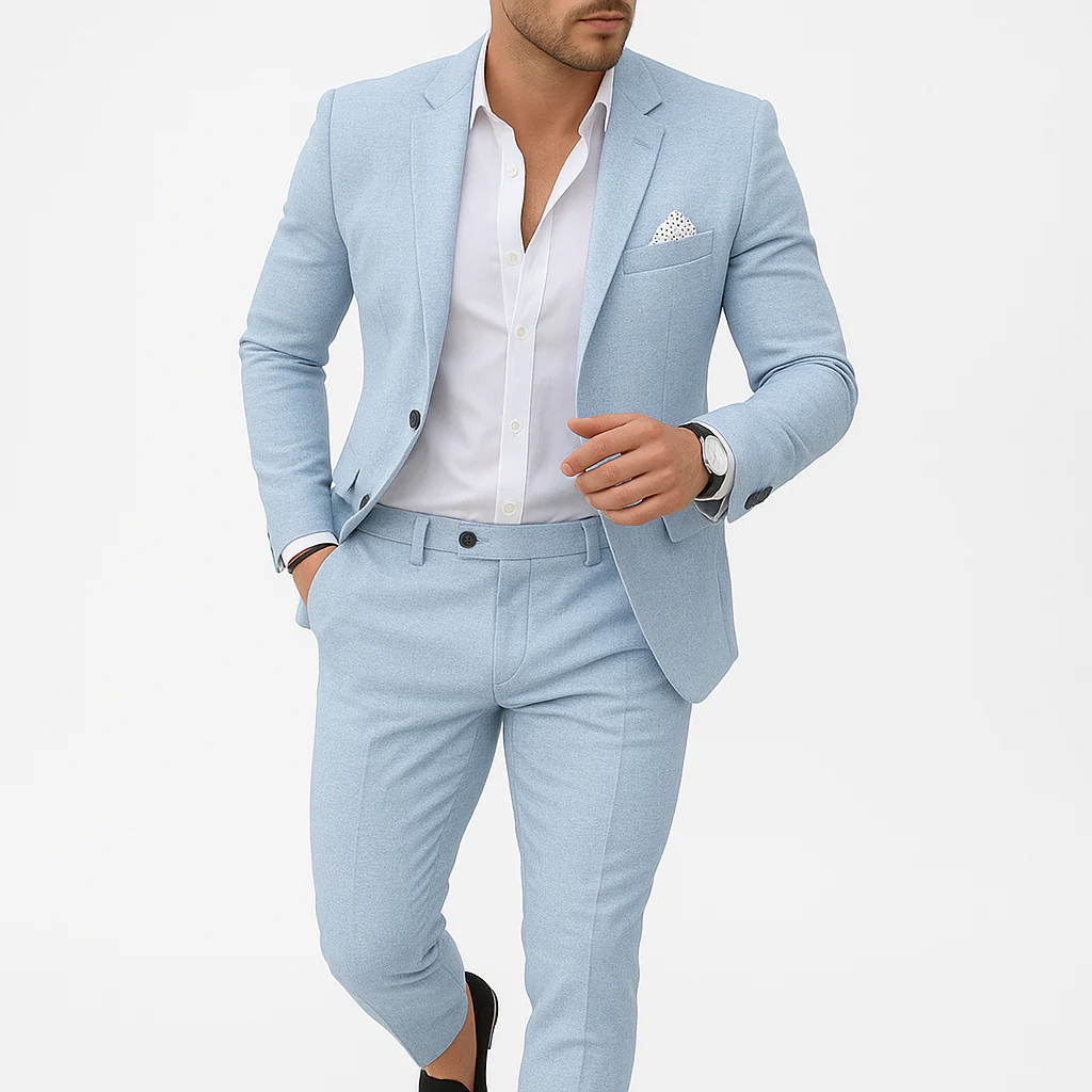 Costume d'Été Léger Slim Fit pour Homme – Costume Élégant pour Mariage et Affaires par Temps Chaud - Max