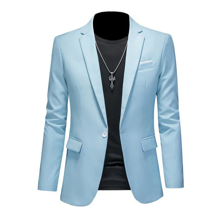 Laurent - Blazer Homme - Coupe Ajustée, Revers Cranté, Fermeture 2 Boutons
