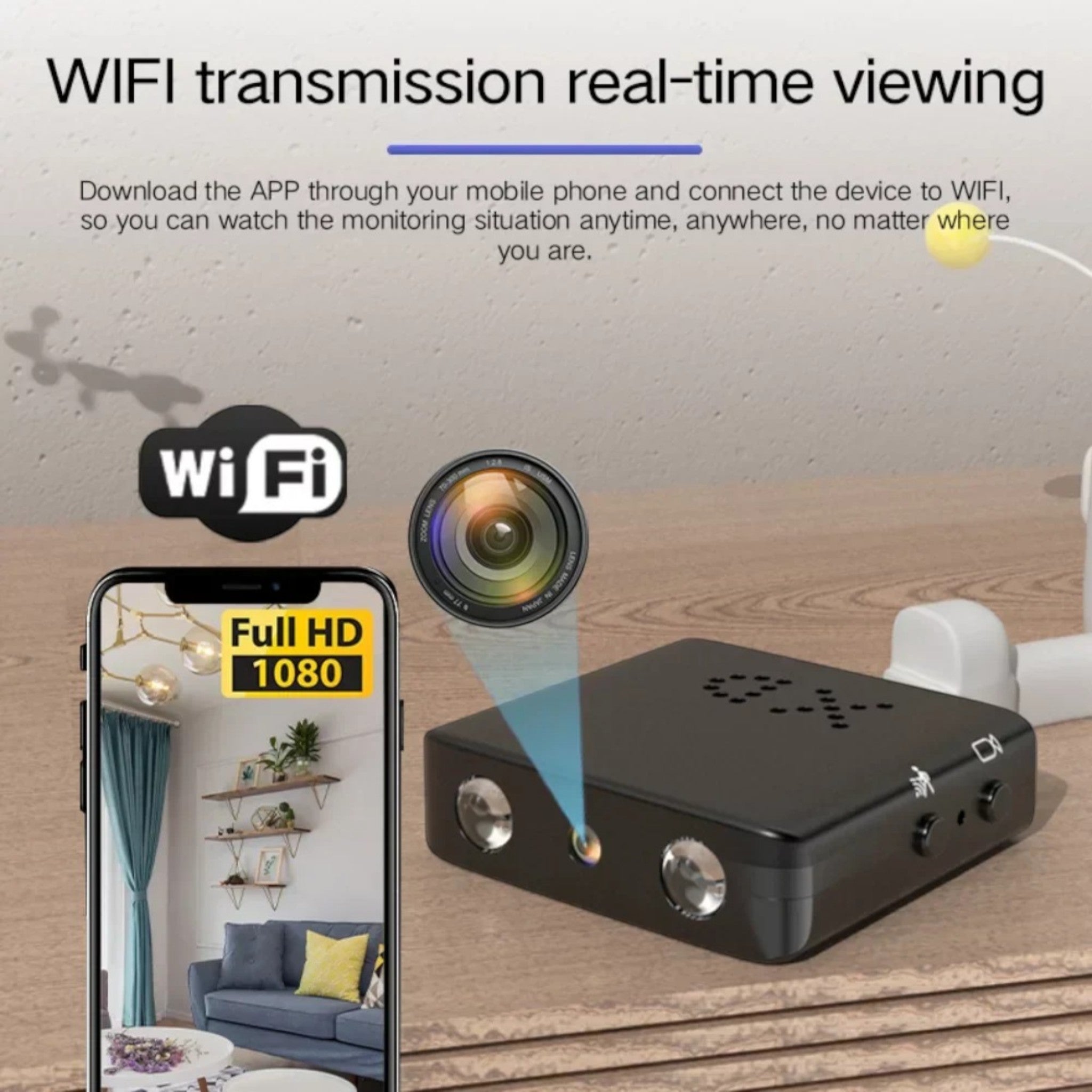Caméra Micro HD avec WiFi et Audio – Sécurité Compacte avec Vision Nocturne – StealthView