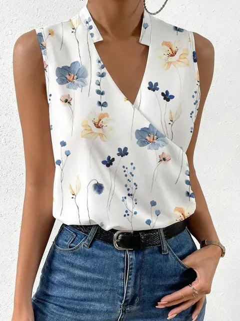 Top d'Été Doux pour Femme à Col V – Confort et Style Décontracté - Chloé