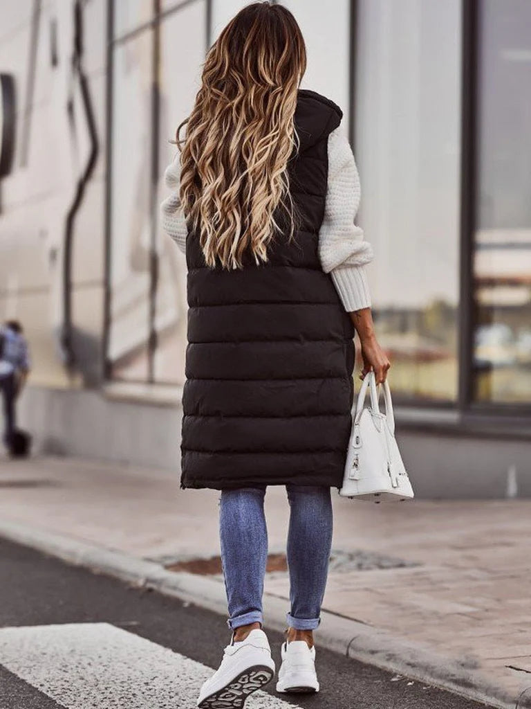 Léa - Gilet matelassé jusqu'aux genoux pour femme