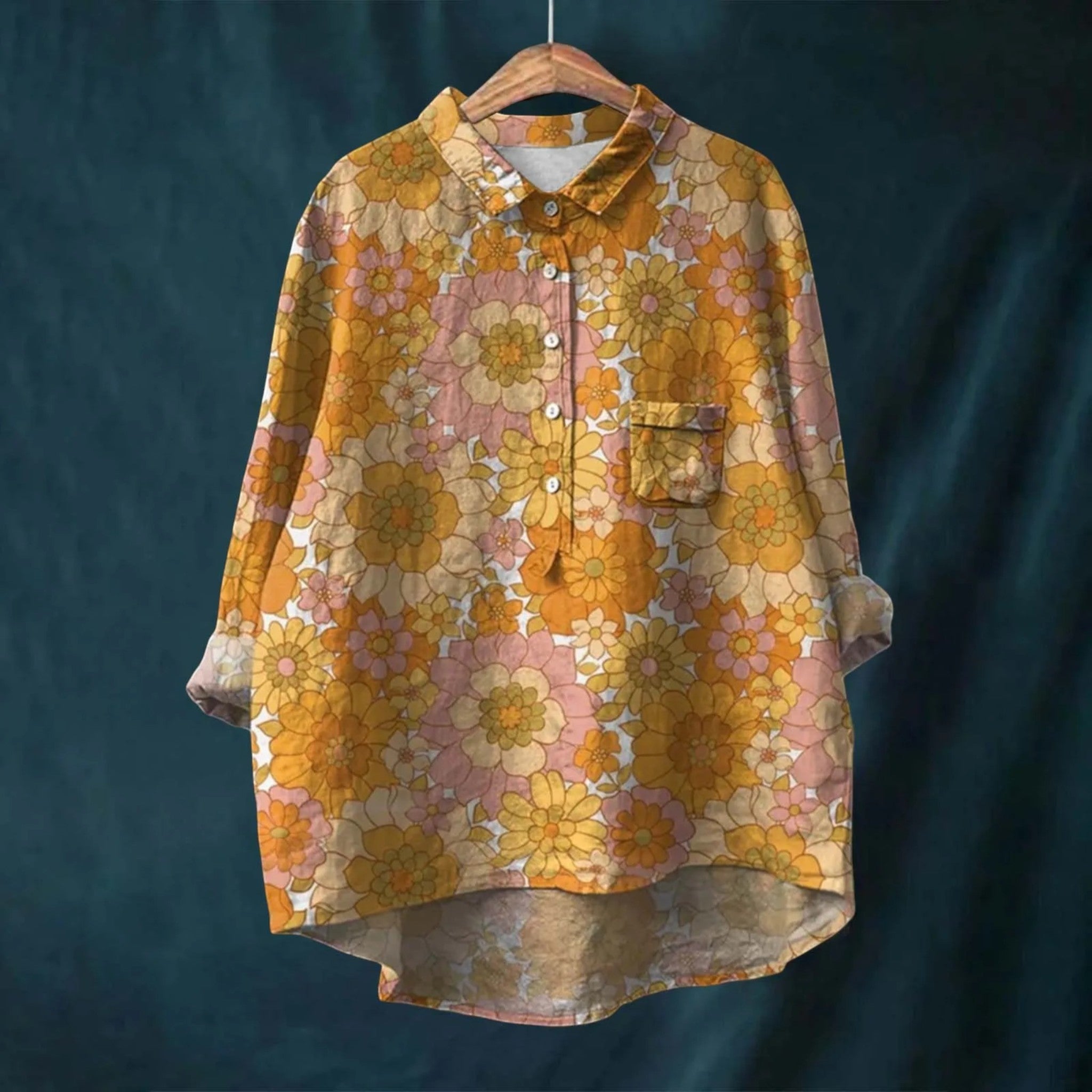 Chemise Florale Élégante à Manches Longues – Léonie