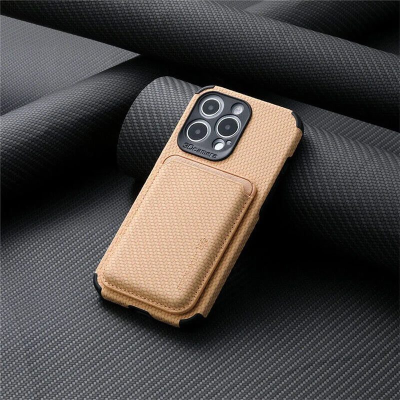 Coque Portefeuille MagSafe - FiberGuard - Fibre de Carbone - Élégante et Protectrice
