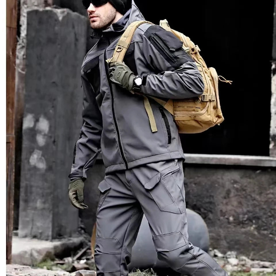 Nordfall - Ensemble Outdoor Cargo Imperméable et Coupe-Vent pour Hommes, Veste et Pantalon