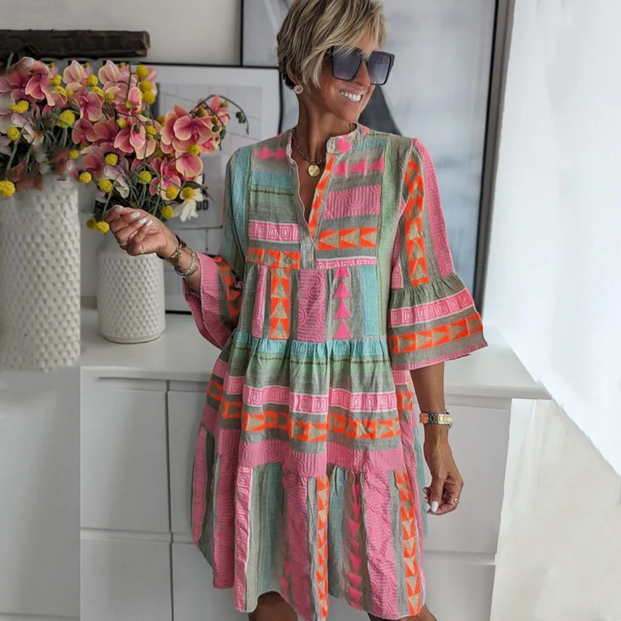 Amaya | Robe D'Été Bohème Ample Pour Femme | Midi
