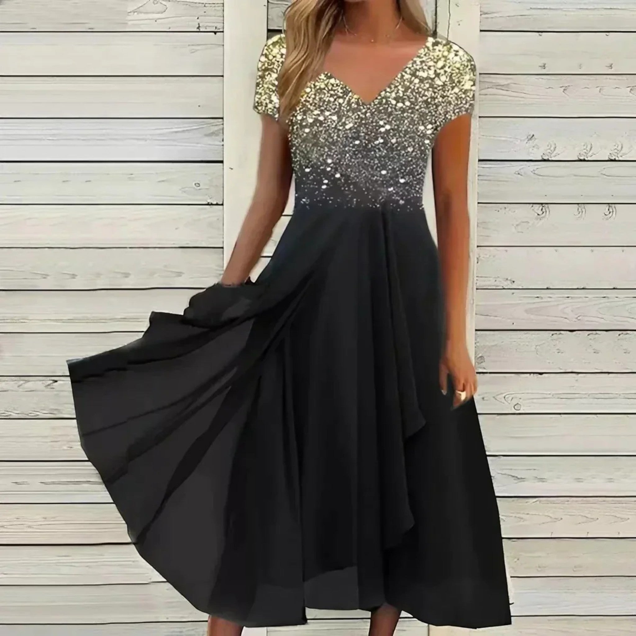 Leona | Robe D'été Élégante À Col En V Pour Femmes | Midi