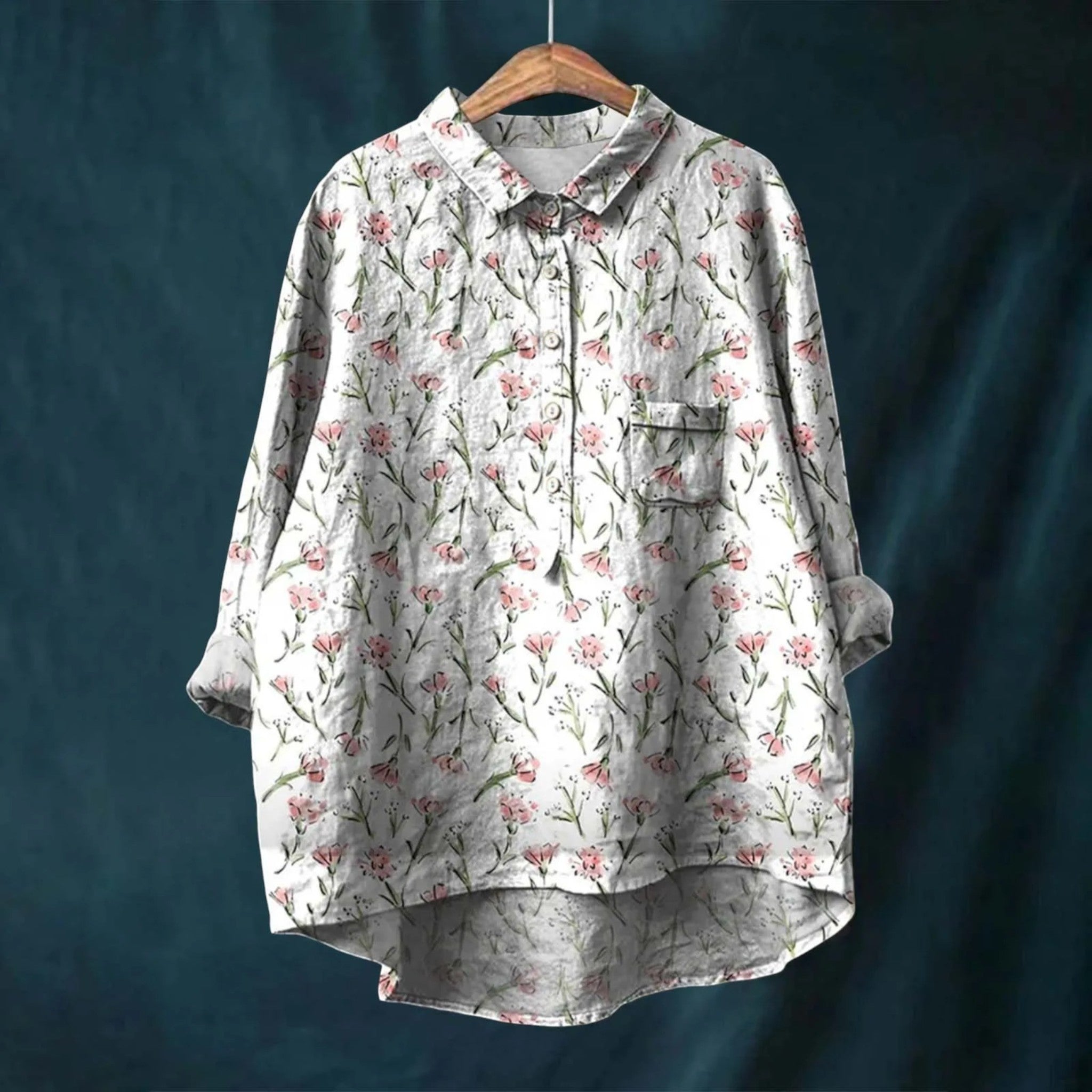 Chemise Florale Élégante à Manches Longues – Léonie