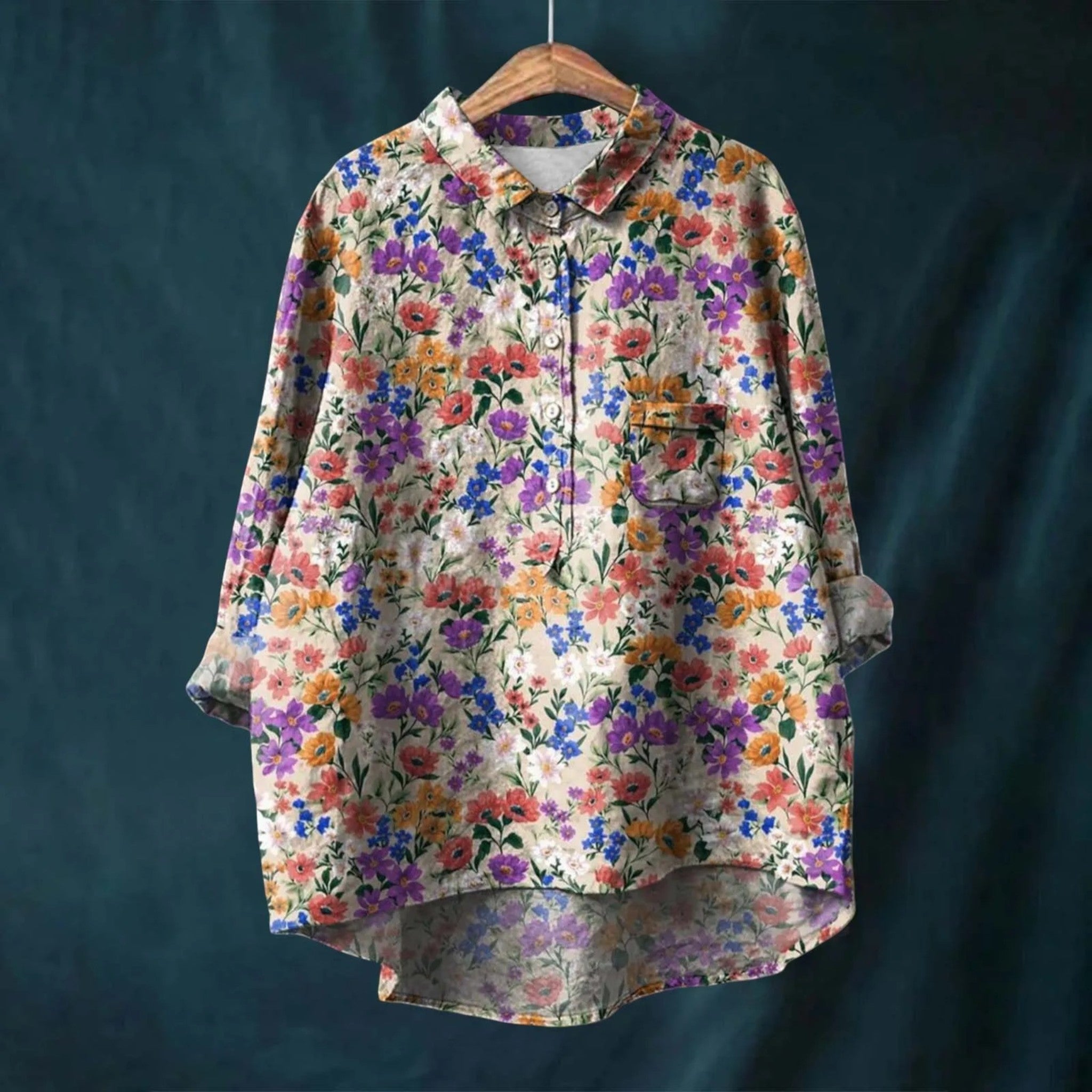 Chemise Florale Élégante à Manches Longues – Léonie
